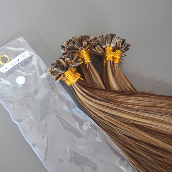 Dropshipping hair extension adhesive tape 6# U tip remy hair extension crochet hair extensionHN194